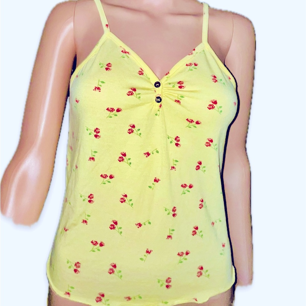Poof! Floral Tank Top, Cotton T-shirt material VTG